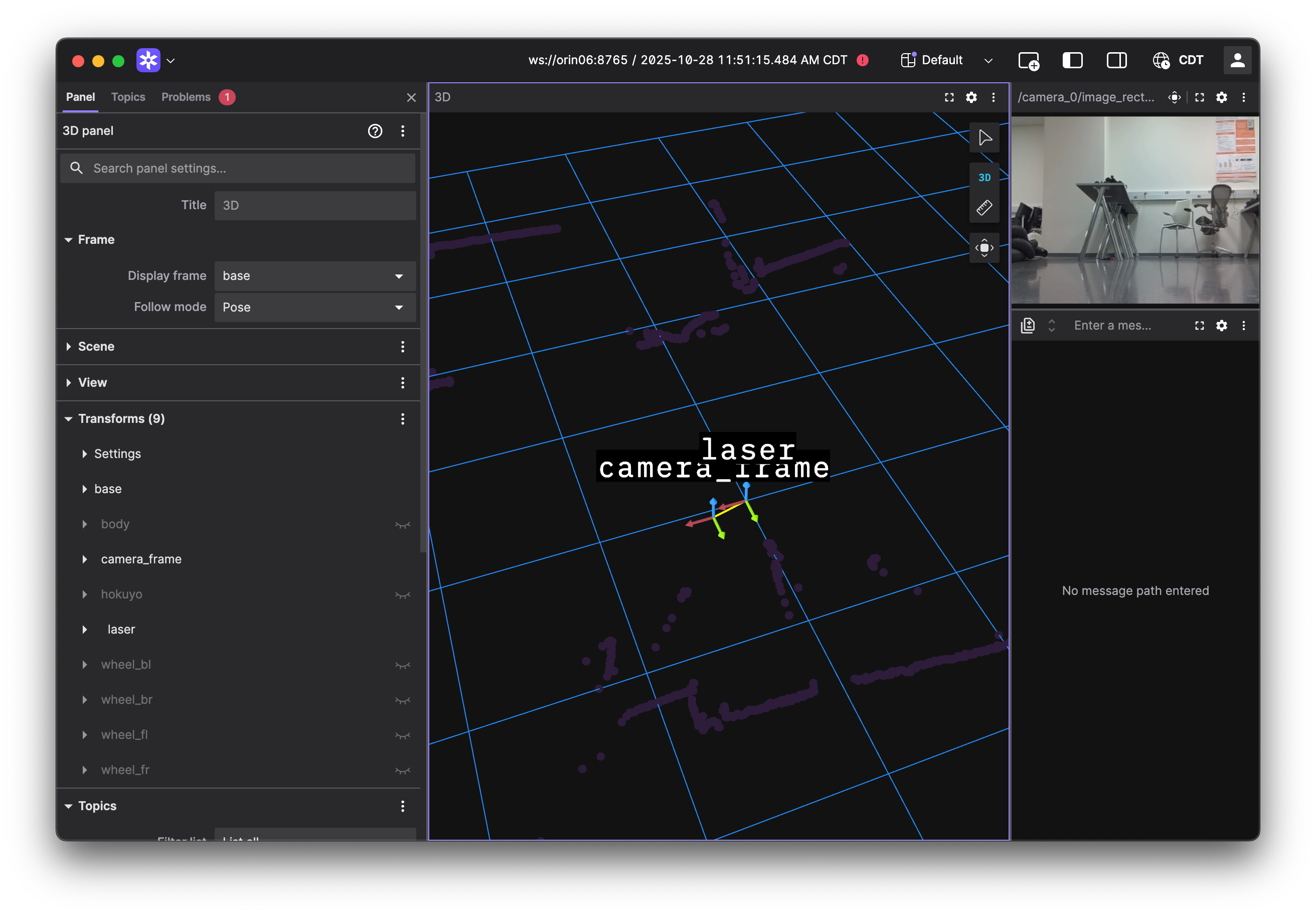 TF Tree camera_frame to laser